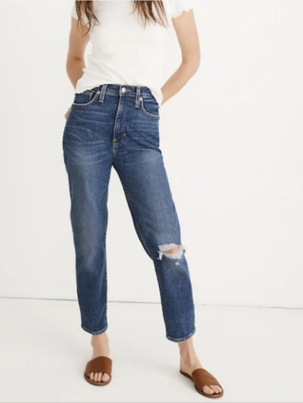 Madewell The Perfect Vintage Crop Jean Women’s Size 24 Rip Knee